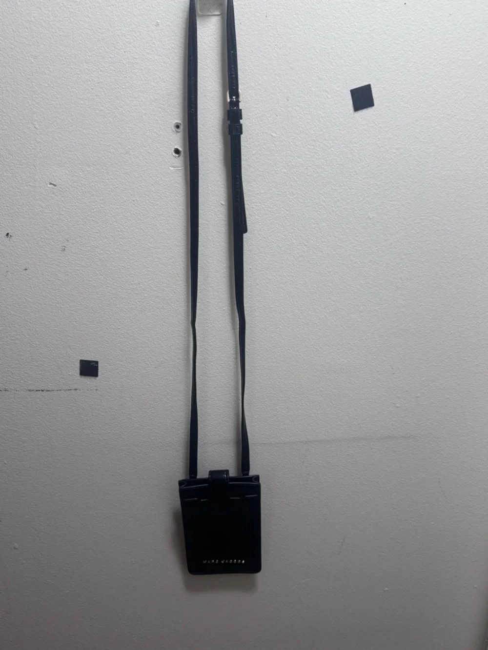 Marc Jacobs Black Leather Neck Crossbody Phone Holder